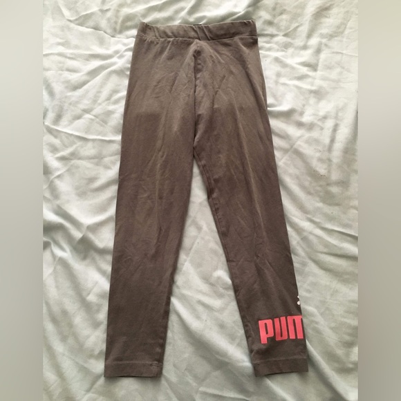 Puma Other - Girls dark grey with pink logo Puma leggings